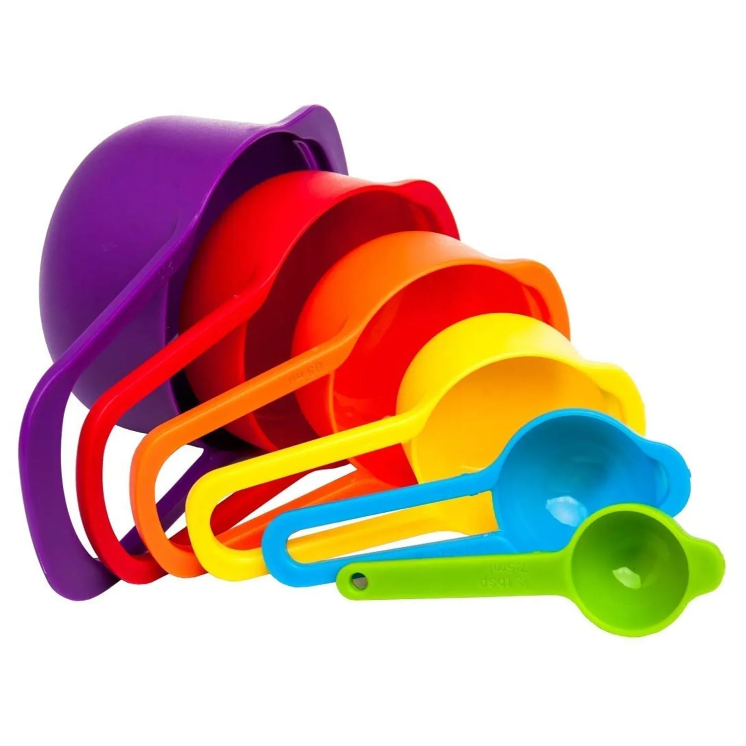 0729 Plastic Measuring Spoons for Kitchen (6 pack)