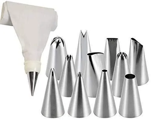 0836 12 Piece Cake Decorating Set of Measuring Cup Oil Basting Brush