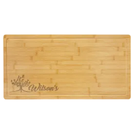 23 3/4" x 12"  Bamboo Cutting Board with Drip Ring