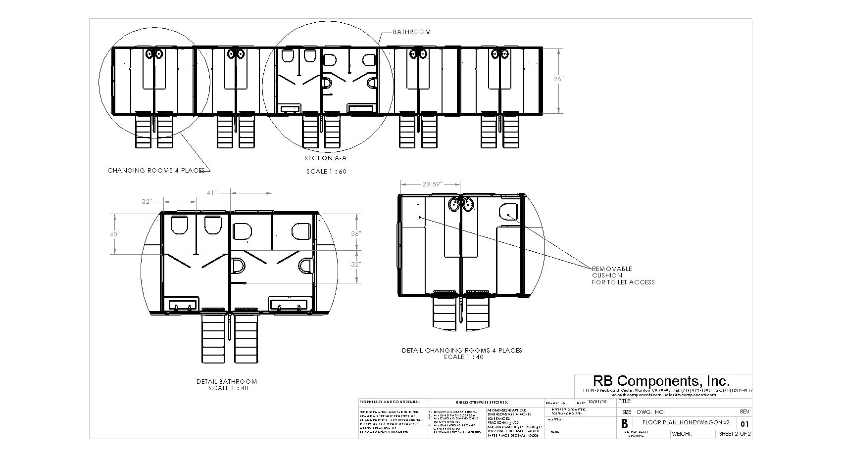 53' Honeywagon Trailer - 8 Room