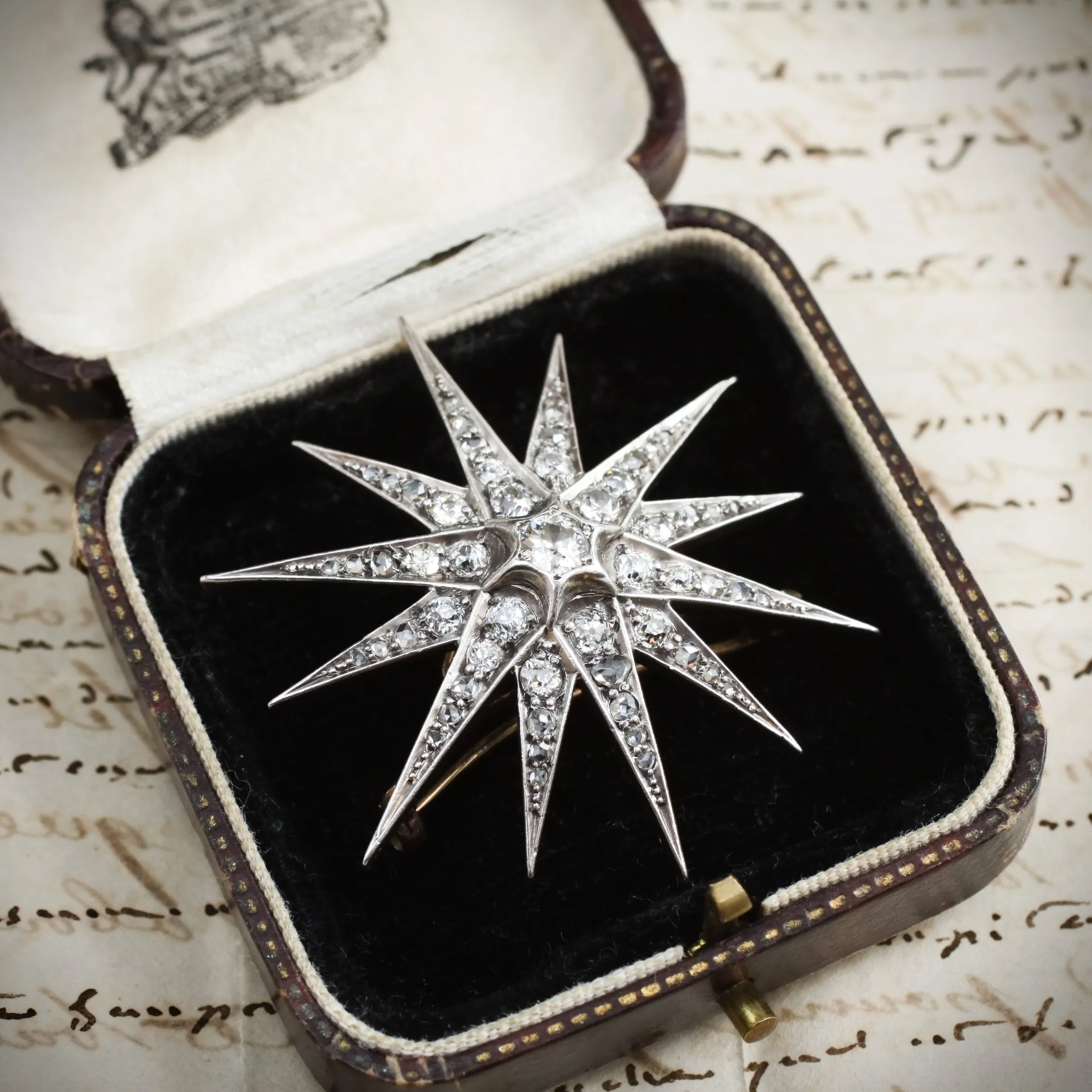 A Shimmering Splendour! Antique Victorian Diamond Starburst Brooch