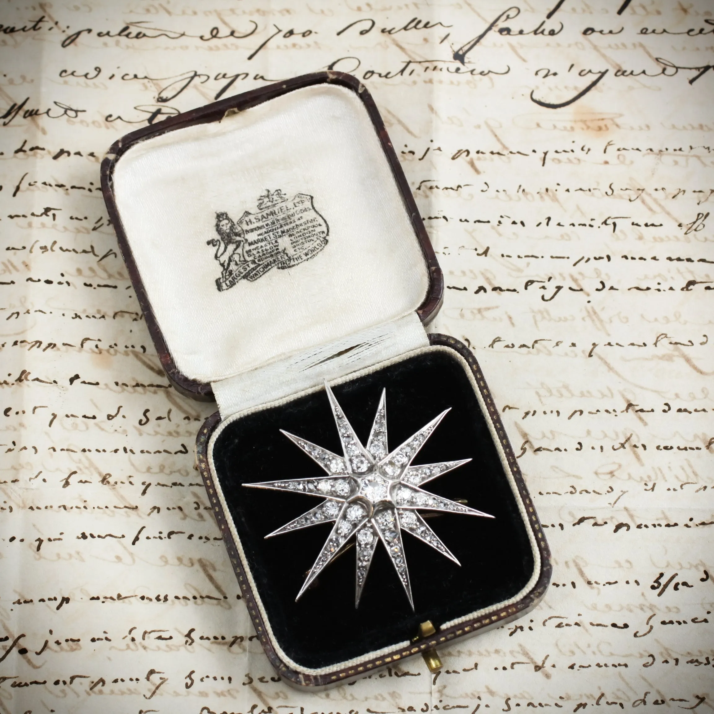 A Shimmering Splendour! Antique Victorian Diamond Starburst Brooch