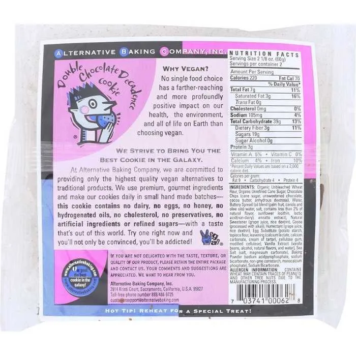 Alternative Baking Company - Vegan Cookies, 4.25oz | Multiple Flavors