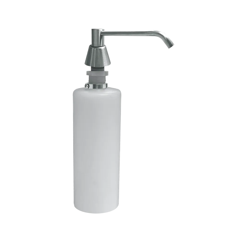 ASI 0332-CD Commercial Liquid Soap Dispenser, Countertop Mounted, Manual-Push, Stainless Steel - 6" Spout Length