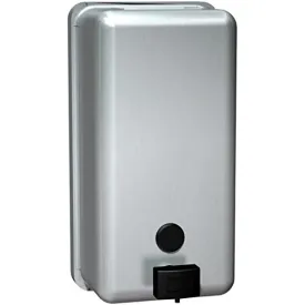 ASI 0347 Commercial Liquid Soap Dispenser, Surface-Mounted, Manual-Push, Stainless Steel - 40 Oz