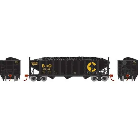 Athearn HO RTR 40' 3-Bay Ribbed Hopper w/Load, B&O #10189   (ATH15153)