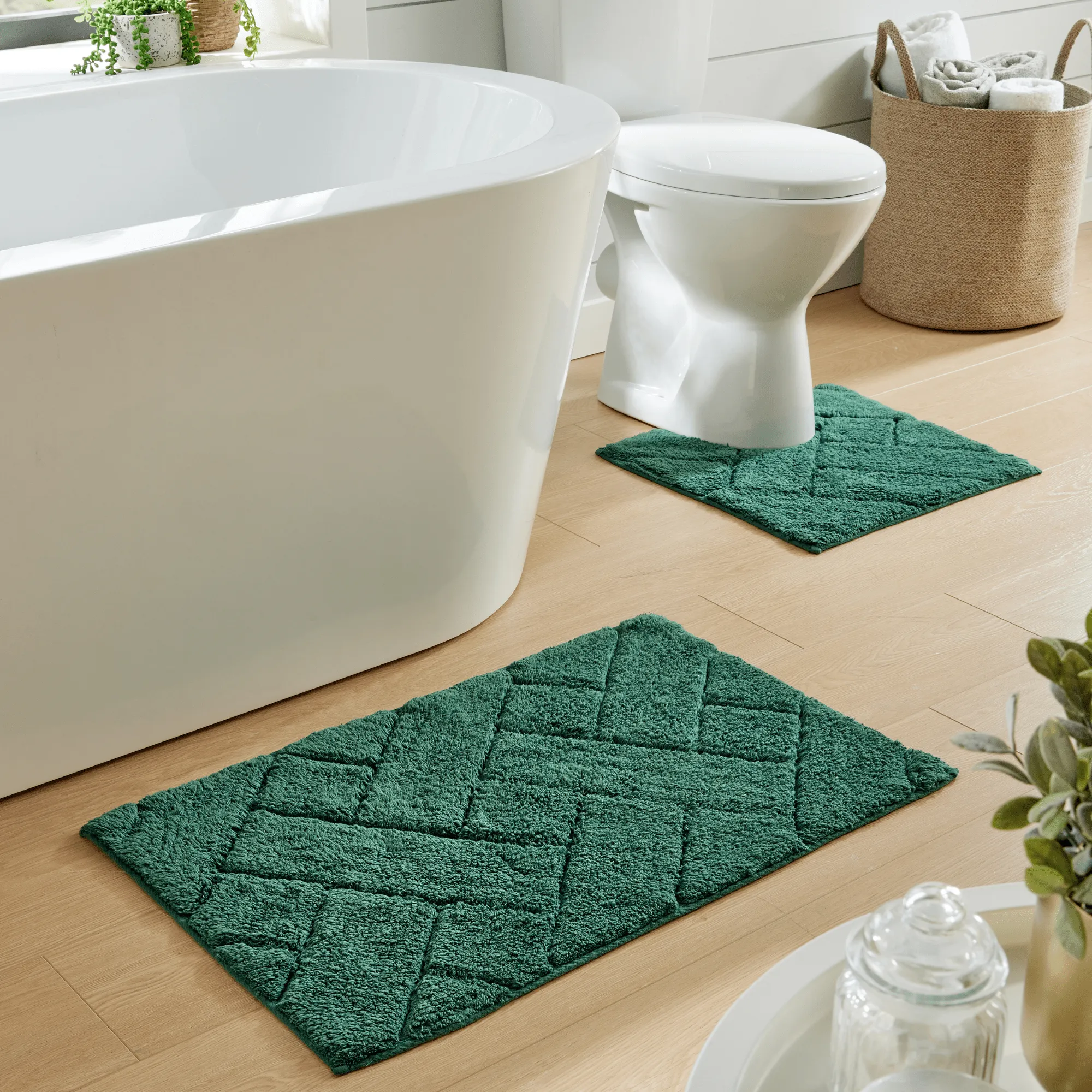 Bali Bath Mat & Pedestal Set Luxurious Super Absorbent Extra-Soft Cotton Mats for Bathroom Comfort and Style in Multiple Colours by OLIVIA ROCCO