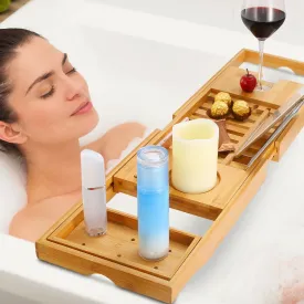 Bathtub Caddy Tray Crafted Bamboo