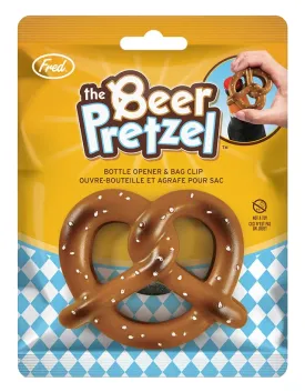 BEER PRETZEL BOTTLE OPENER AND CLIP