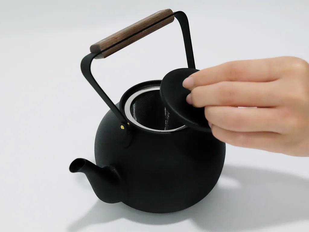 Black Textured Tea Pot by Miyazaki Seisakusho