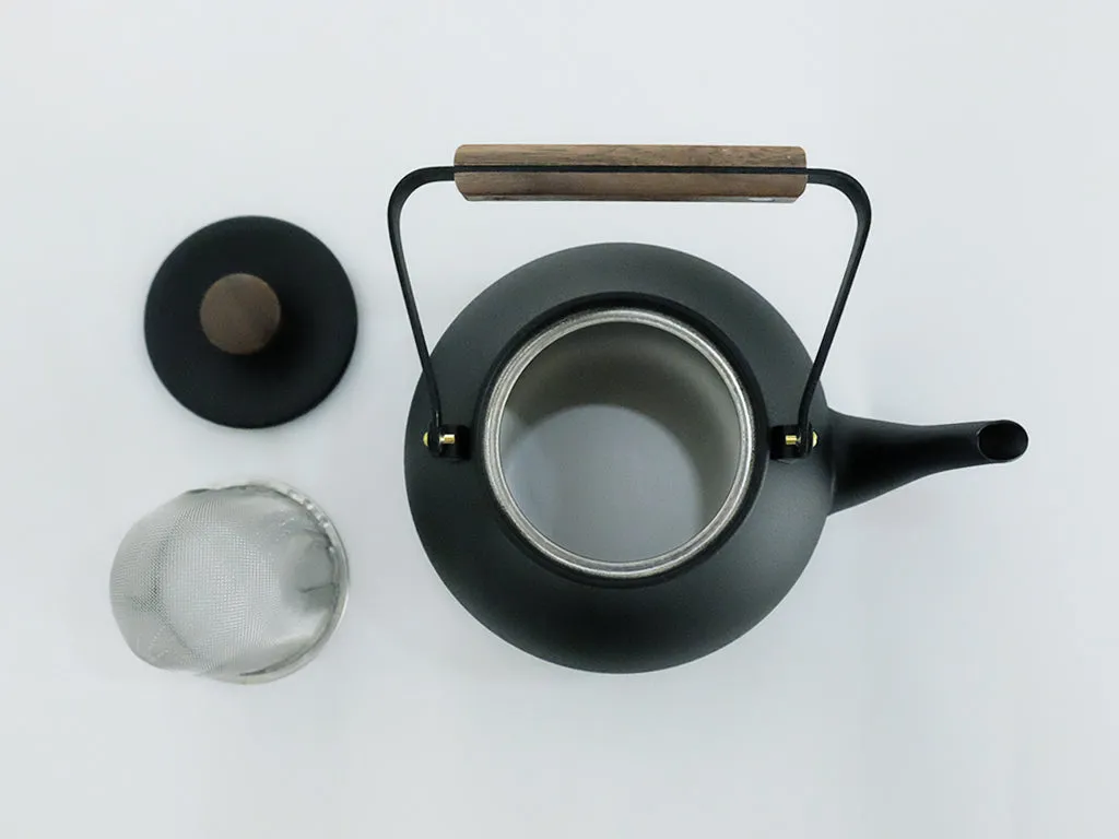 Black Textured Tea Pot by Miyazaki Seisakusho