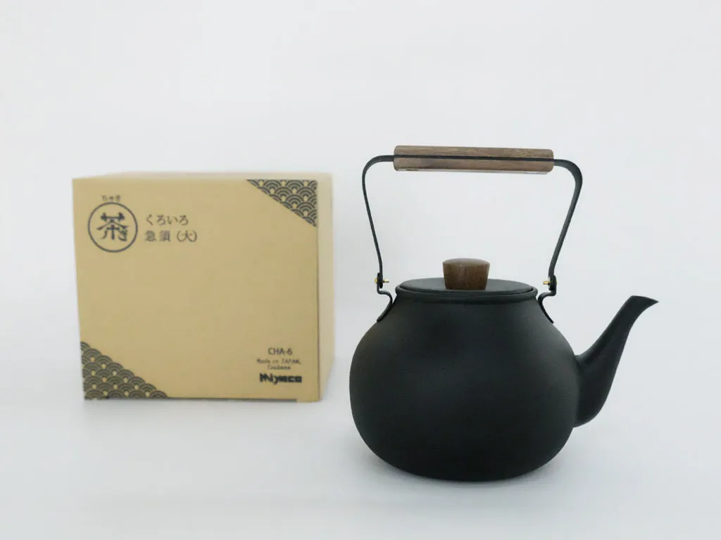 Black Textured Tea Pot by Miyazaki Seisakusho