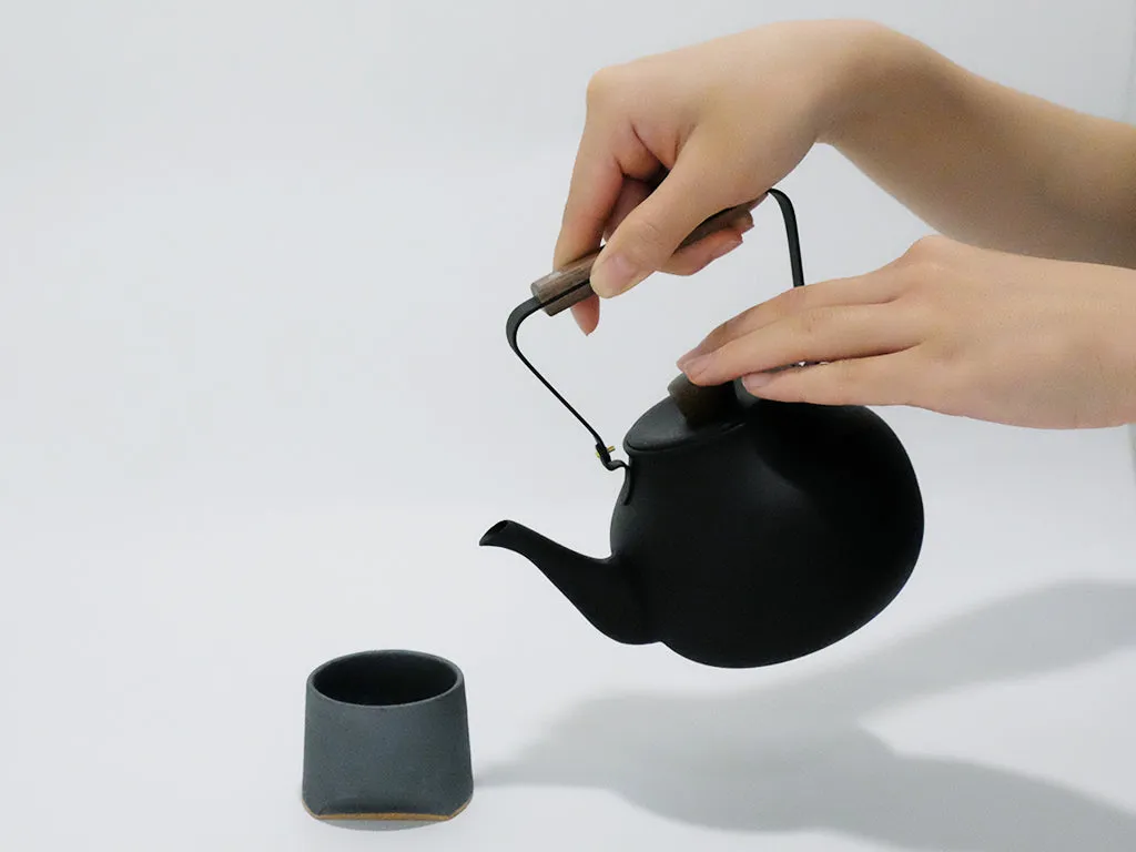 Black Textured Tea Pot by Miyazaki Seisakusho