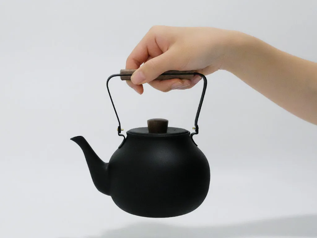 Black Textured Tea Pot by Miyazaki Seisakusho