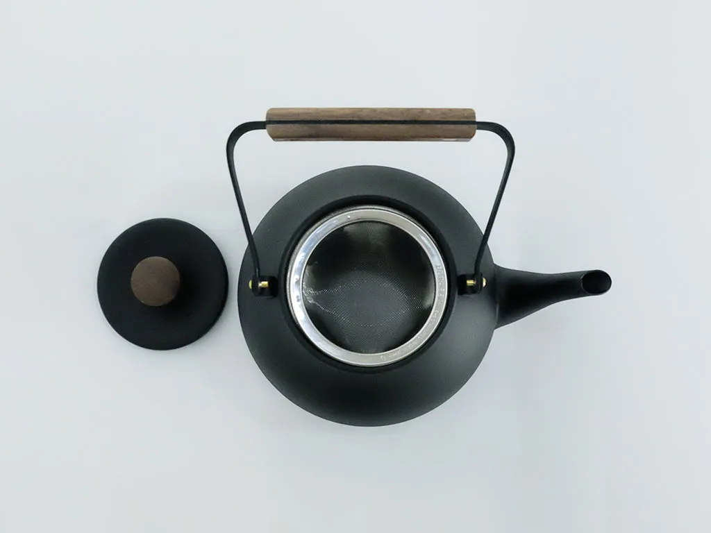 Black Textured Tea Pot by Miyazaki Seisakusho