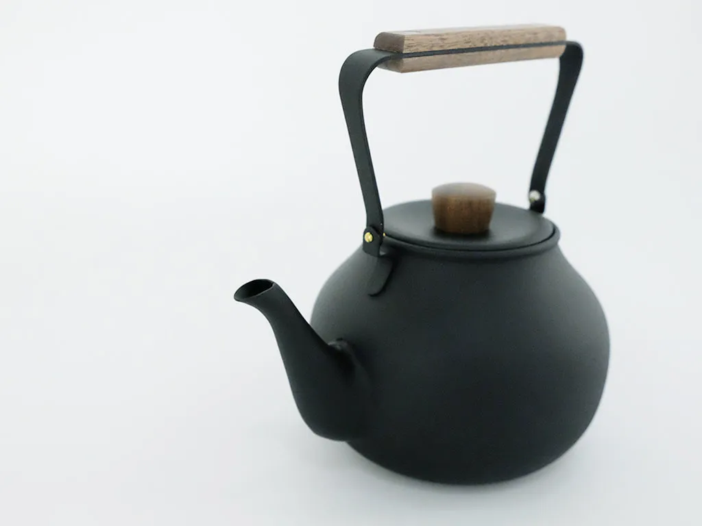 Black Textured Tea Pot by Miyazaki Seisakusho