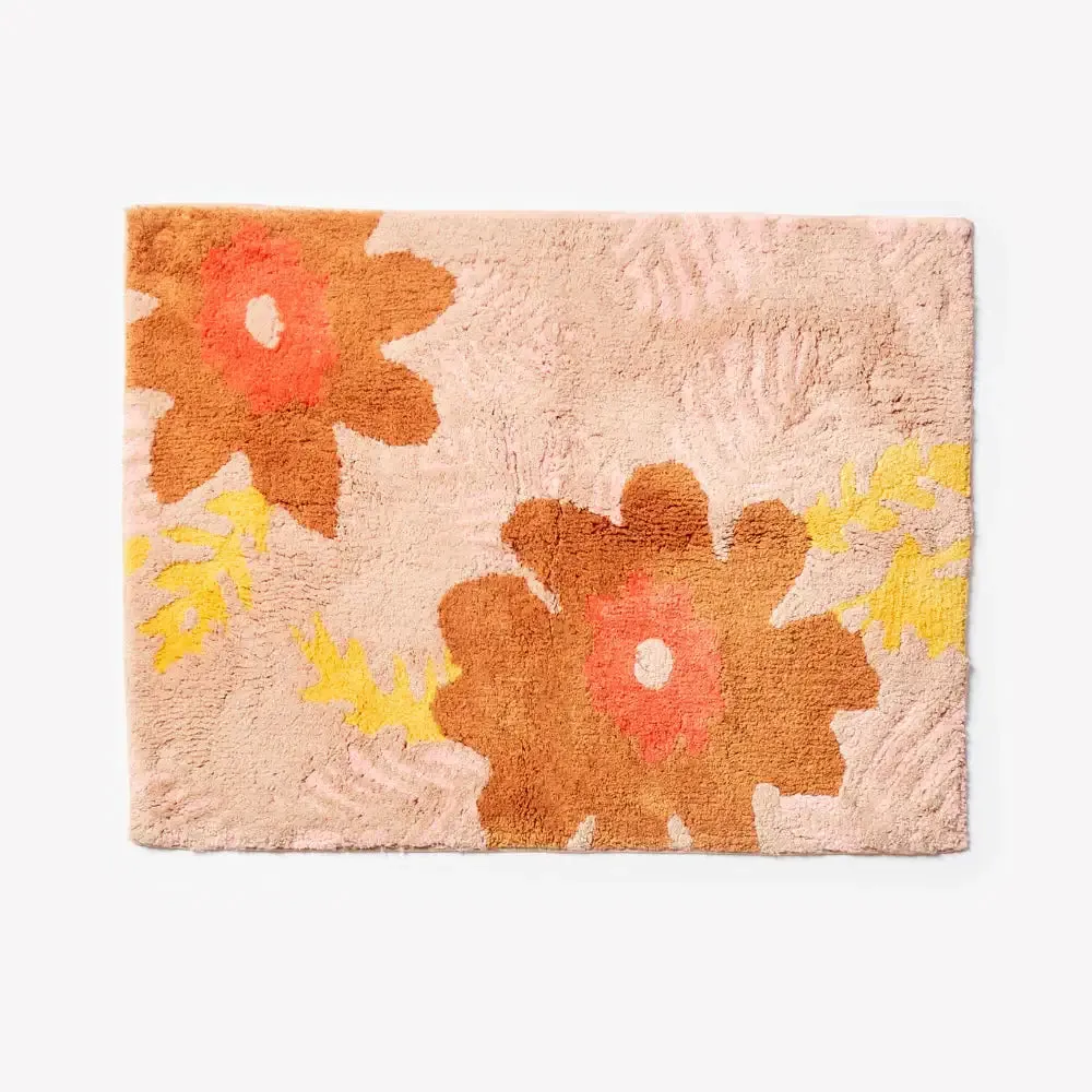 Bonnie & Neil Sunset Floral Bathmat - Pink