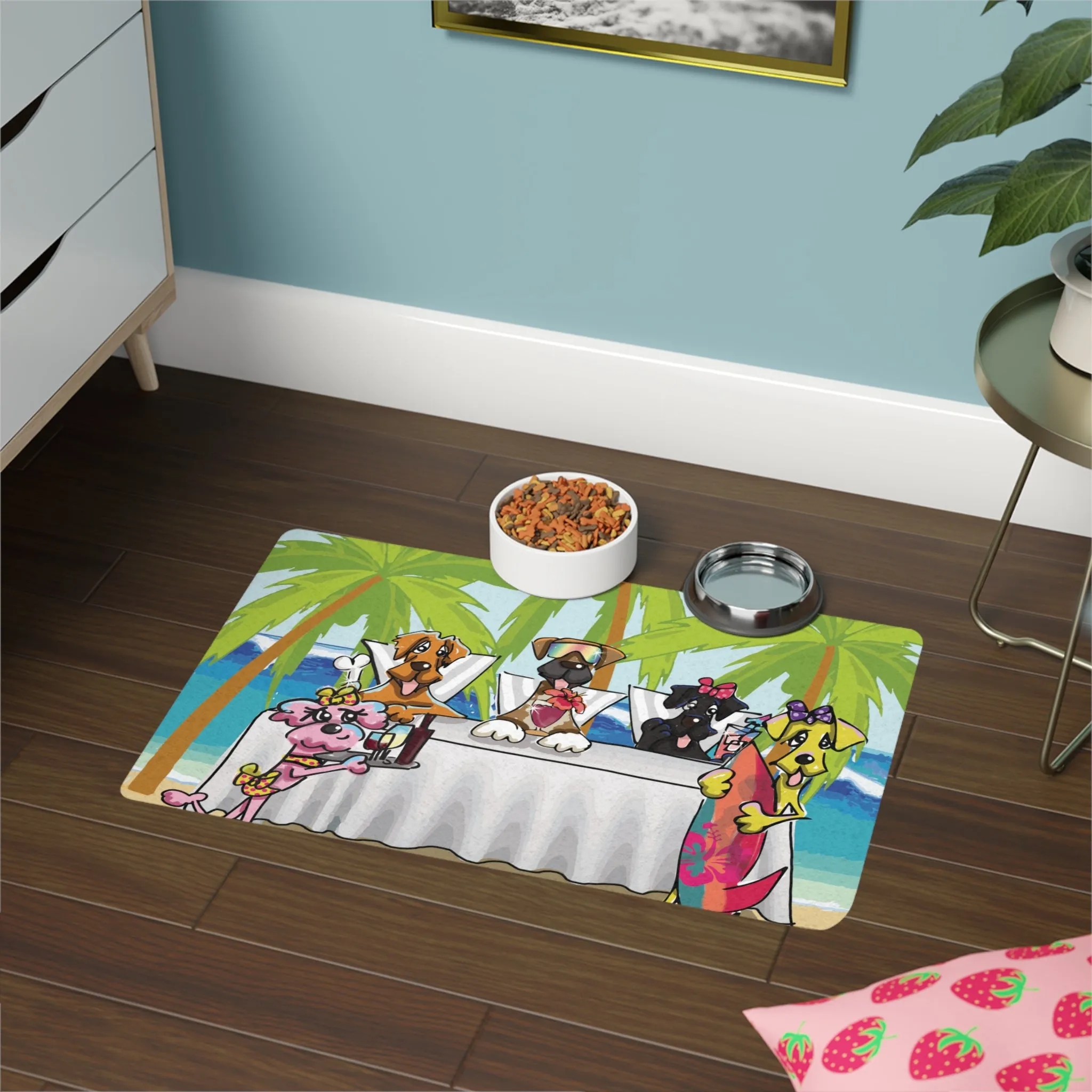 Cabana Paws Tropical Pet Food Mat