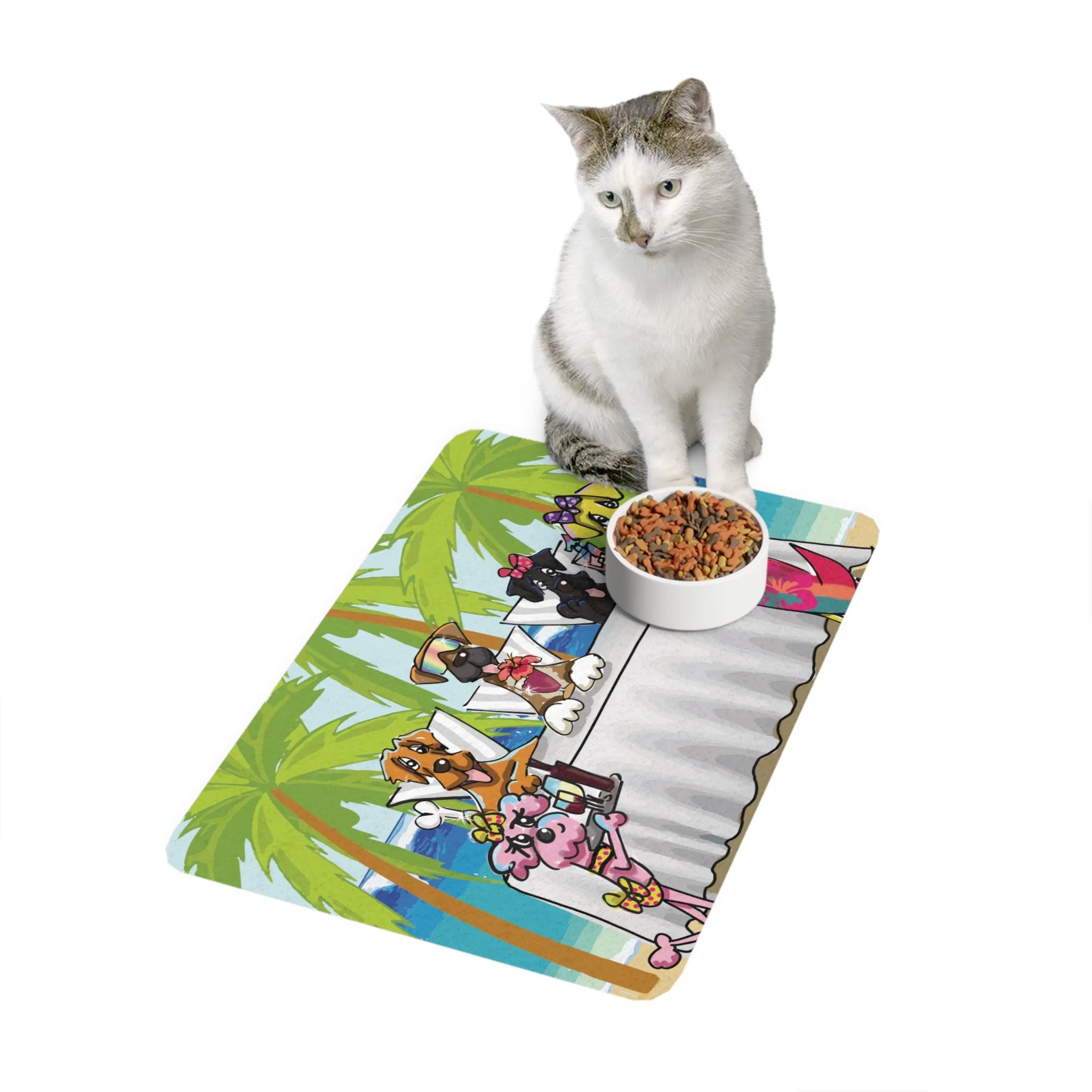 Cabana Paws Tropical Pet Food Mat