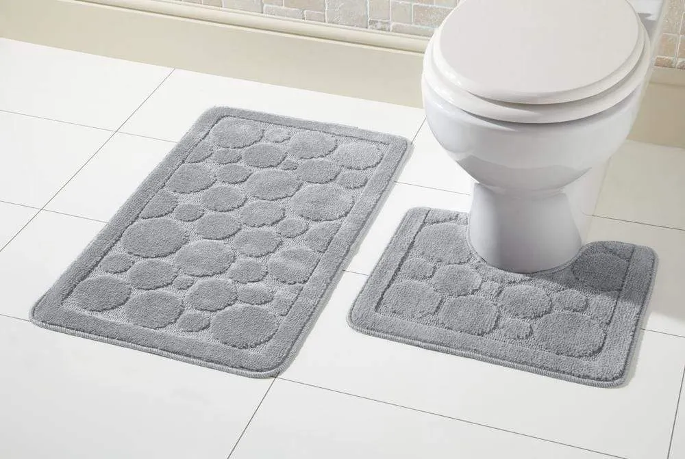 Cali Bath Mat Set Luxury Super Soft Non-Slip Ultra Absorbent Bathroom Mats in Multiple Colours and Sizes for Comfort and Safety by OLIVIA ROCCO