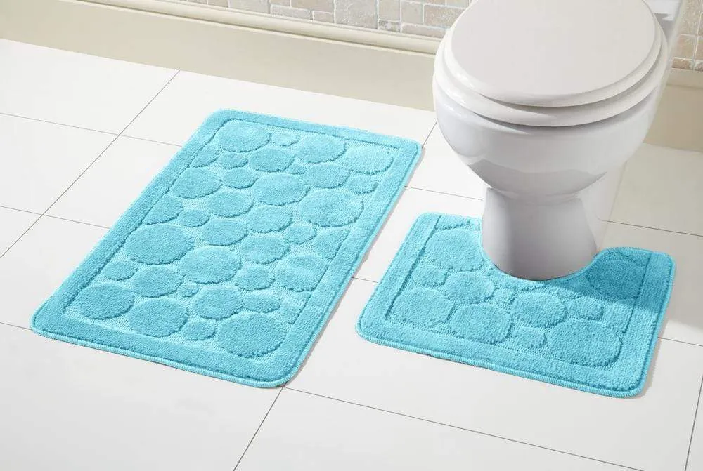 Cali Bath Mat Set Luxury Super Soft Non-Slip Ultra Absorbent Bathroom Mats in Multiple Colours and Sizes for Comfort and Safety by OLIVIA ROCCO