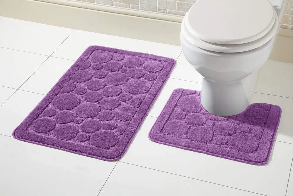 Cali Bath Mat Set Luxury Super Soft Non-Slip Ultra Absorbent Bathroom Mats in Multiple Colours and Sizes for Comfort and Safety by OLIVIA ROCCO