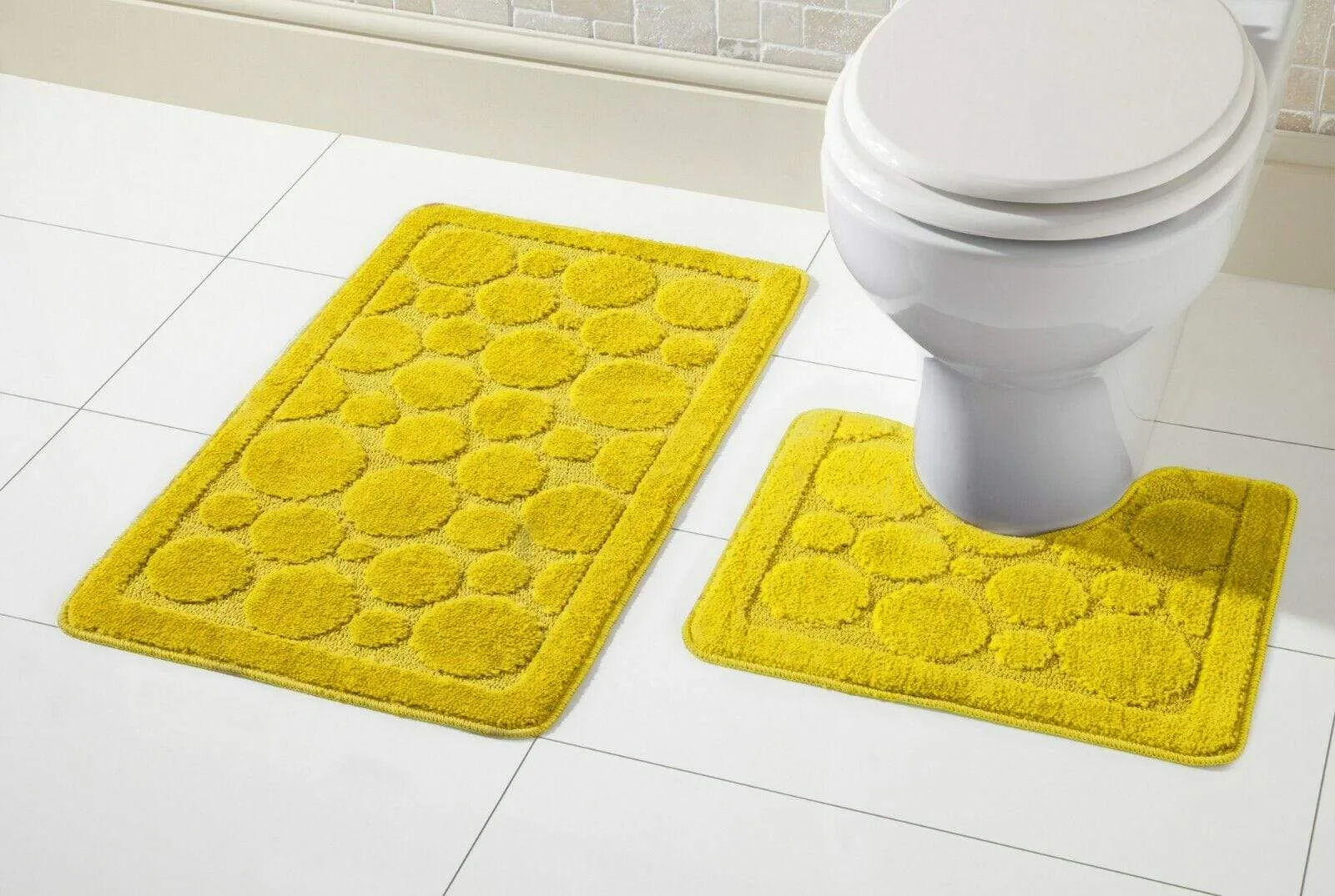 Cali Bath Mat Set Luxury Super Soft Non-Slip Ultra Absorbent Bathroom Mats in Multiple Colours and Sizes for Comfort and Safety by OLIVIA ROCCO