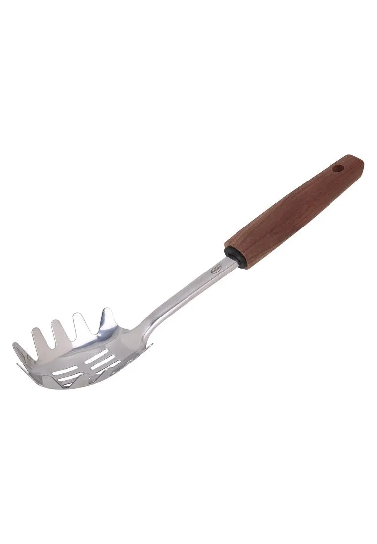 Chef's Gallery Stainless Spaghetti Server with Solid Walnut Wooden Handle