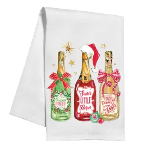 Christmas Wine Bottles Kitchen Towel