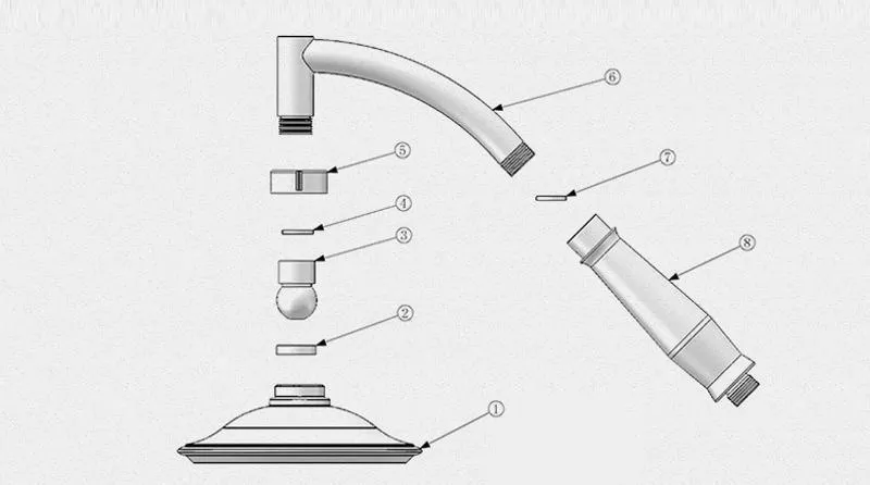 Color Changing LED Lights Shower Head and Shower Hose with Bracket