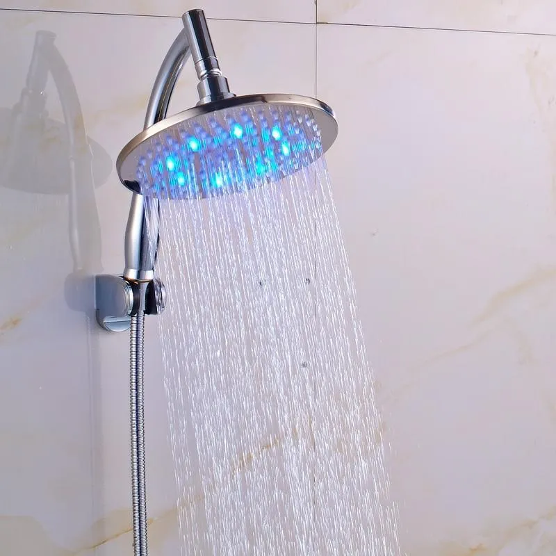 Color Changing LED Lights Shower Head and Shower Hose with Bracket