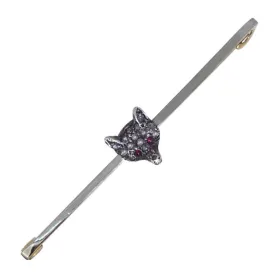 Diamond Set Fox Head Stock Pin