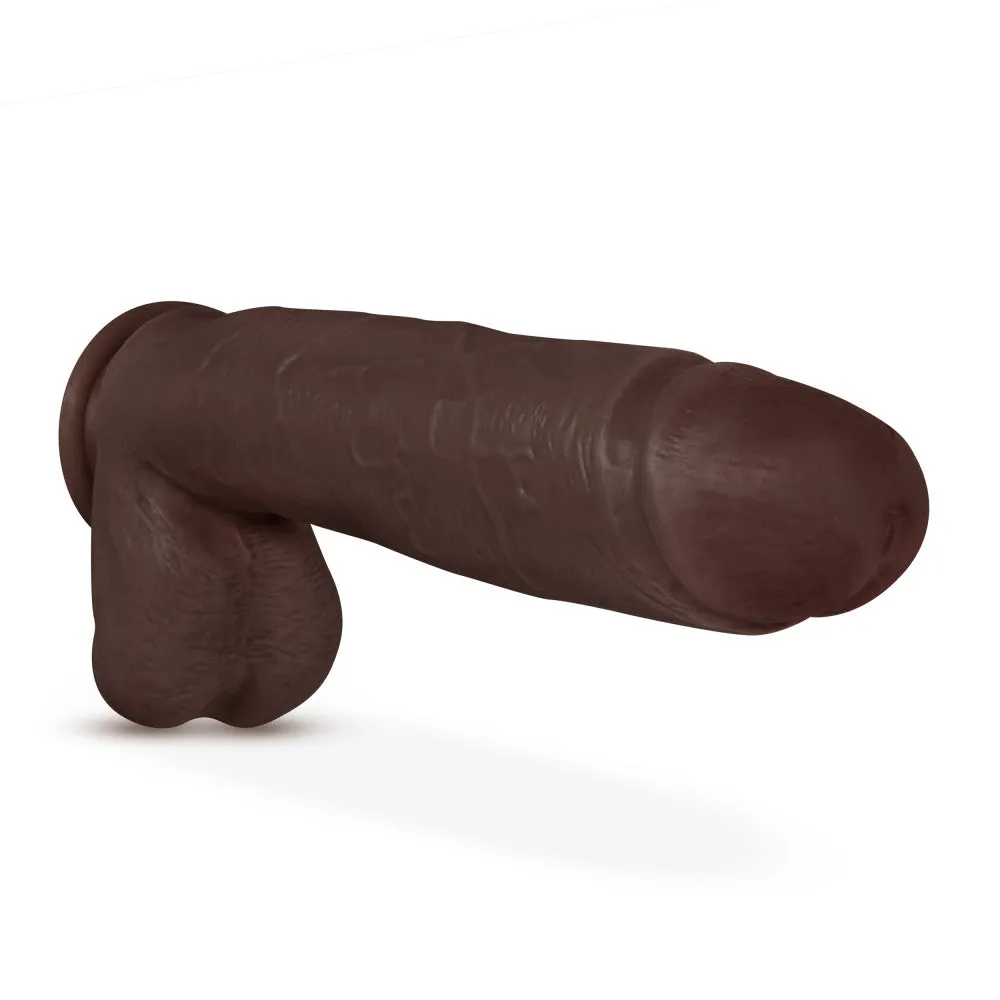 Dr. Skin By Blush® | Mr. Mister Realistic Chocolate 11-Inch Long Dildo With Balls & Suction Cup Base