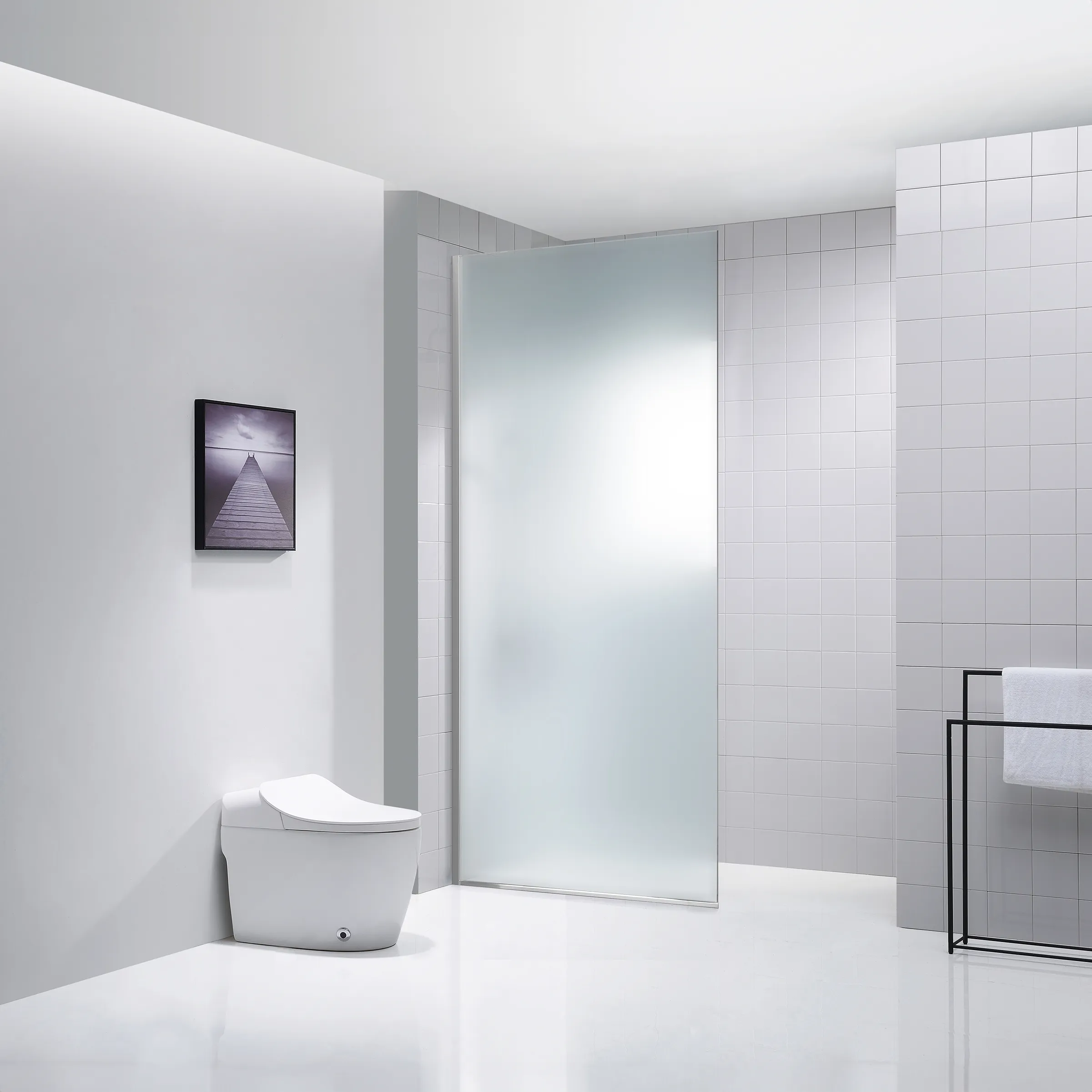 Dreamwerks 32"W x 79"H Frameless Fixed Shower Door in Chrome - Available in Clear or Frosted Glass