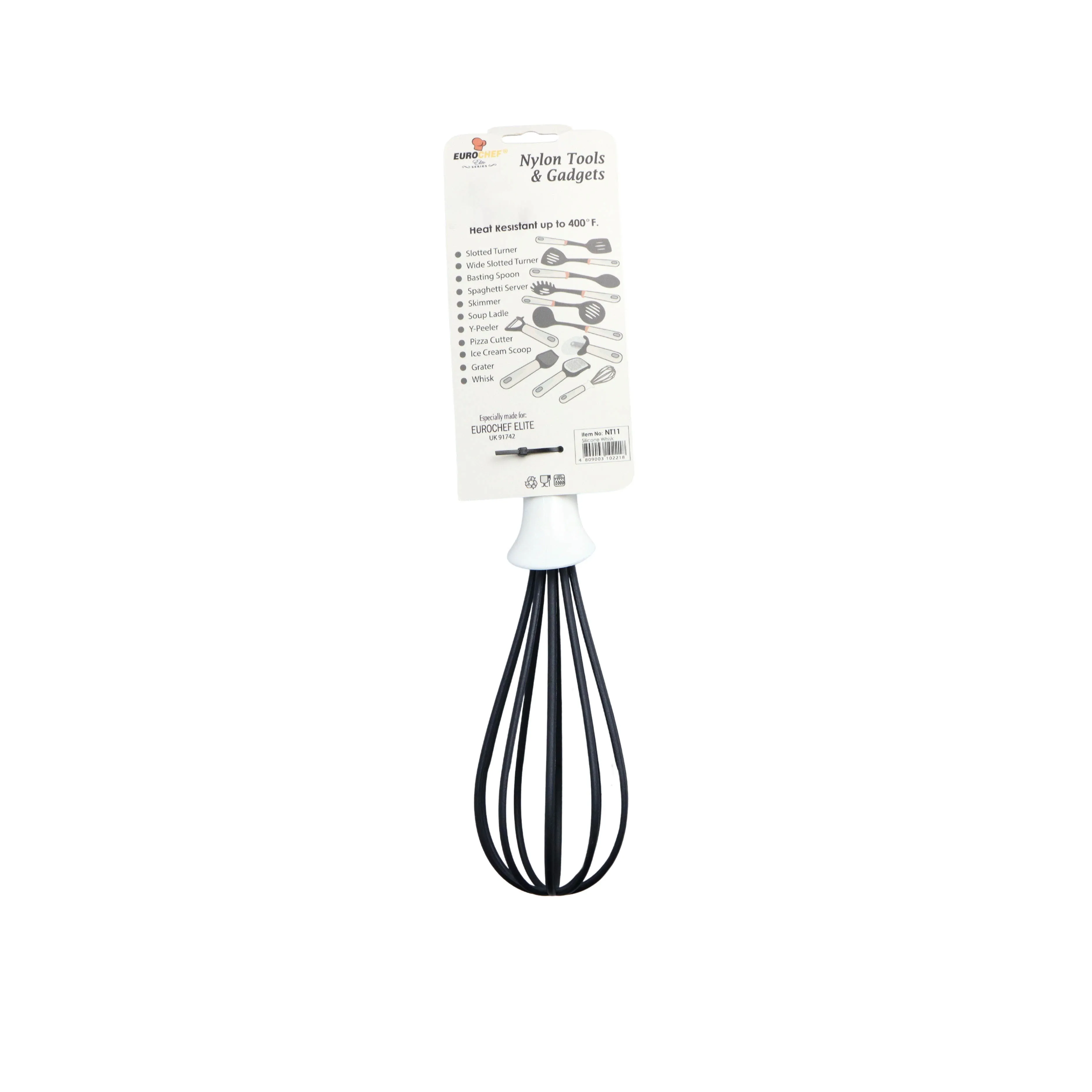 Eurochef Heady Duty Nylon Whisk 12" - Black