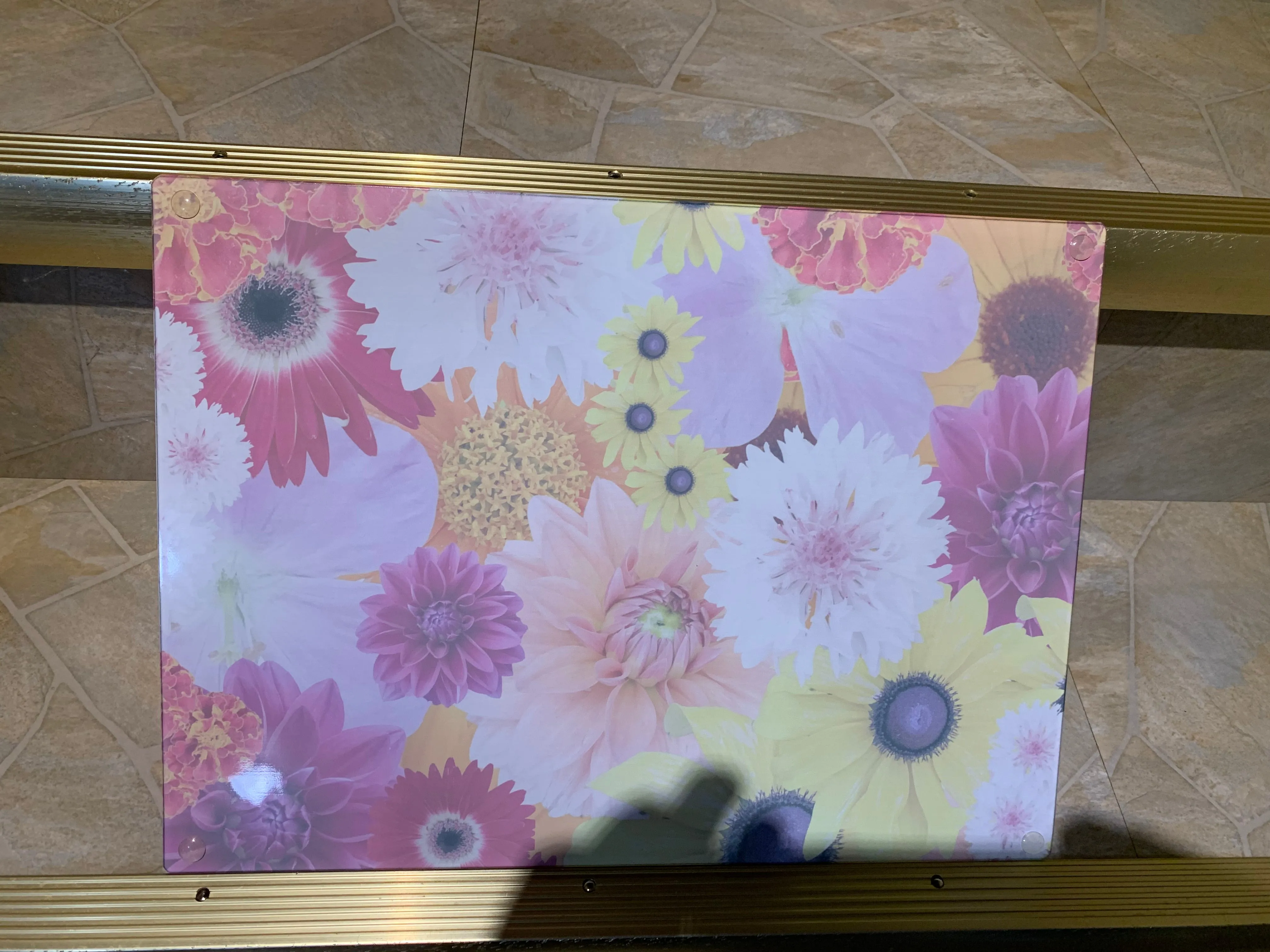 Glass Cutting Board (11x15in) Flower Fun 1