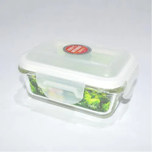 Glass storage dish w/snap lid 330 ML