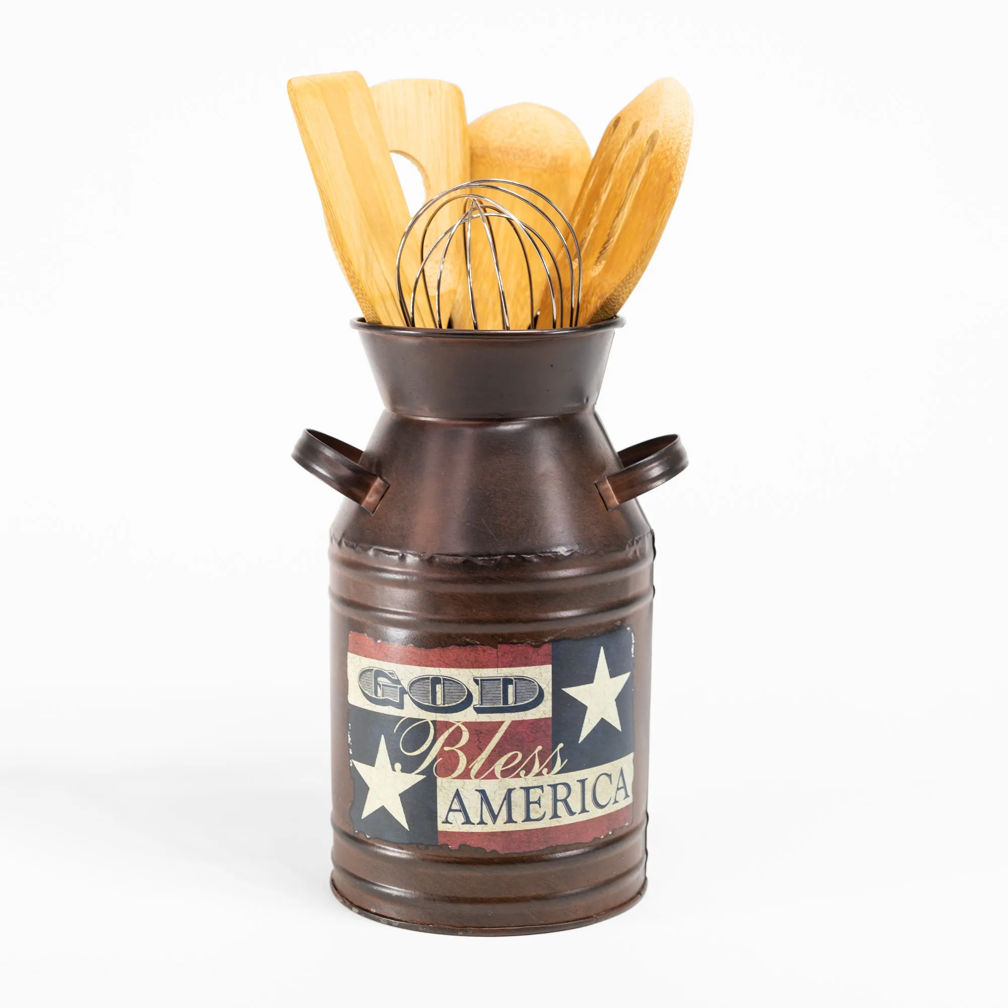 God Bless America: Decorative Milk Can