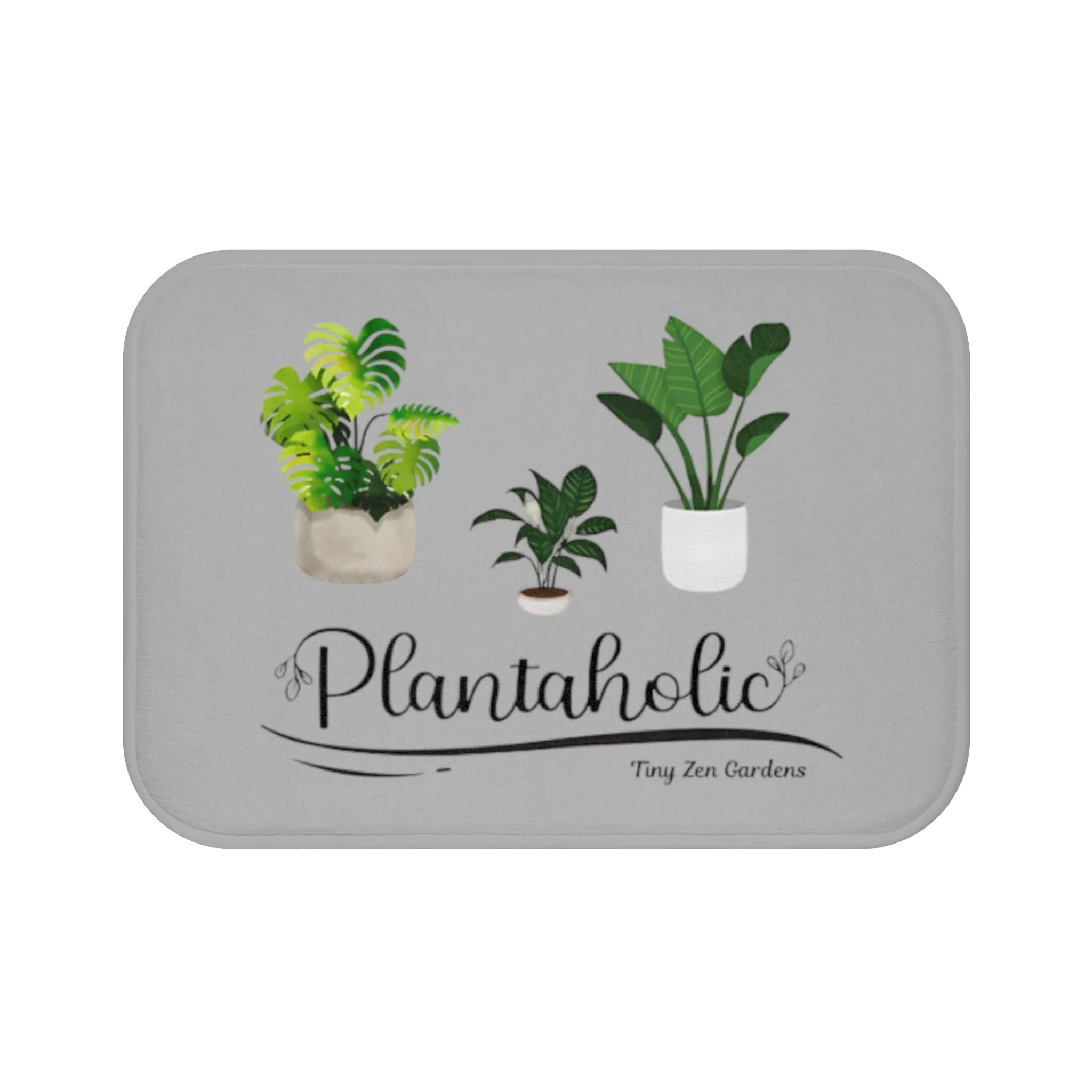 Grey Bath Mat | Plantaholic | Tiny Zen Gardens