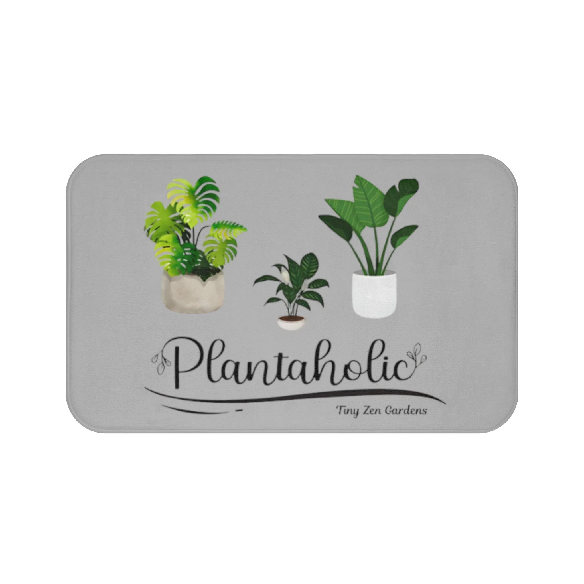 Grey Bath Mat | Plantaholic | Tiny Zen Gardens