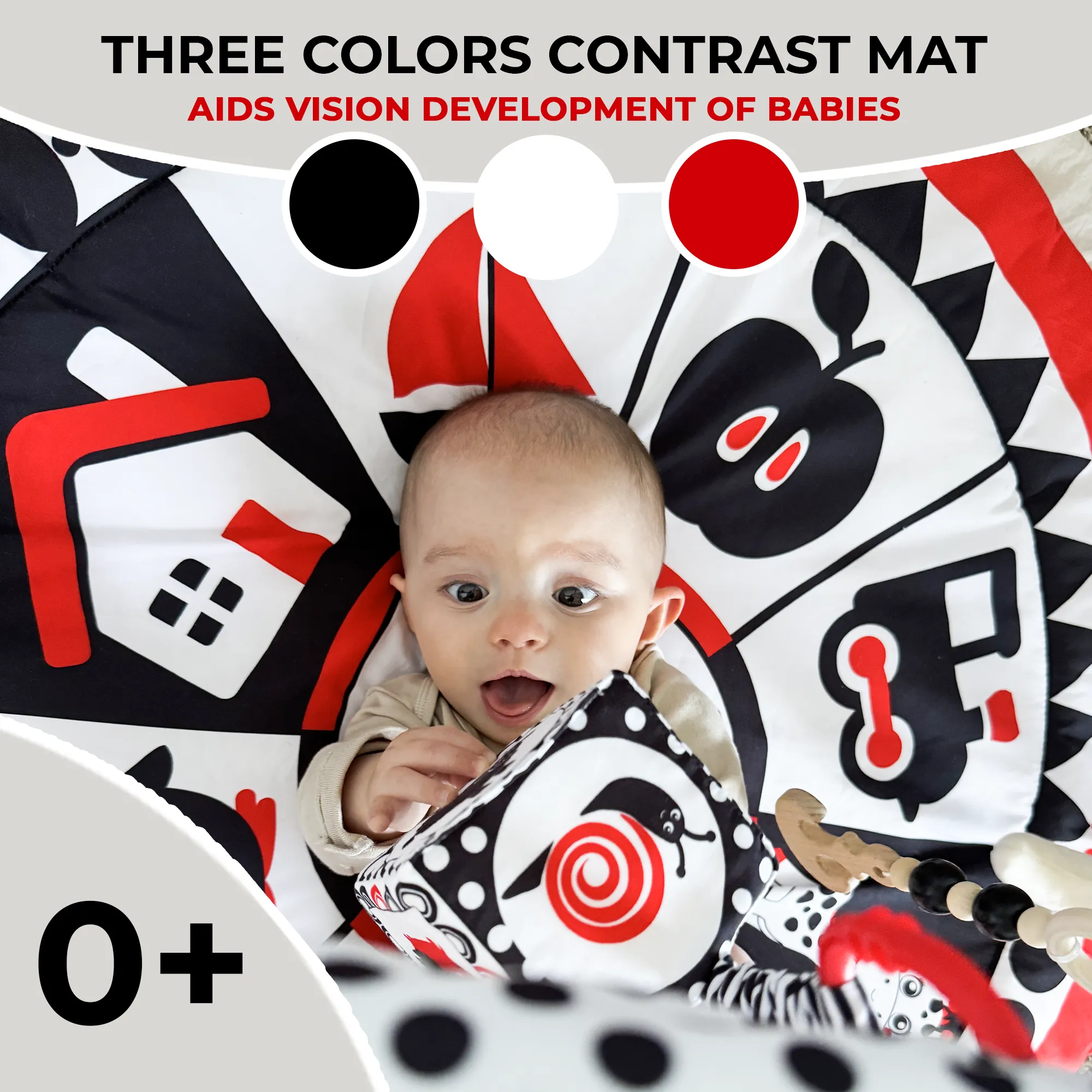 High Contrast Round Mat with Sound Toys