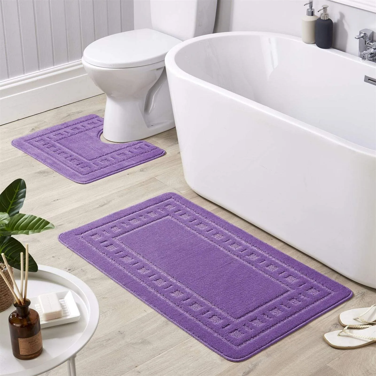 Jumbo Ultra Soft Non-Slip Bath Mat Set with Ultra Absorbent Material for Stylish Bathroom in Multiple Colours by OLIVIA ROCCO