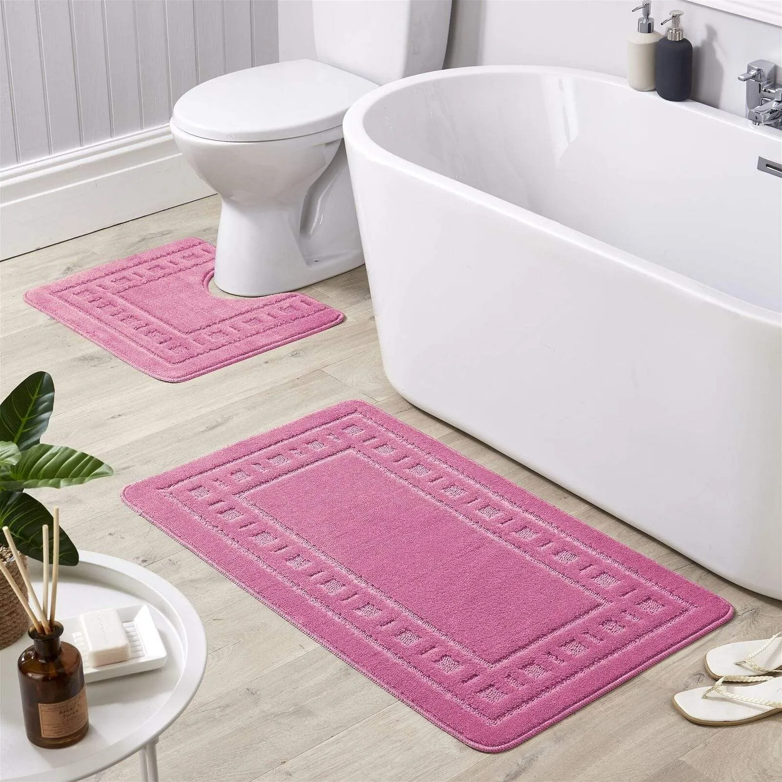 Jumbo Ultra Soft Non-Slip Bath Mat Set with Ultra Absorbent Material for Stylish Bathroom in Multiple Colours by OLIVIA ROCCO