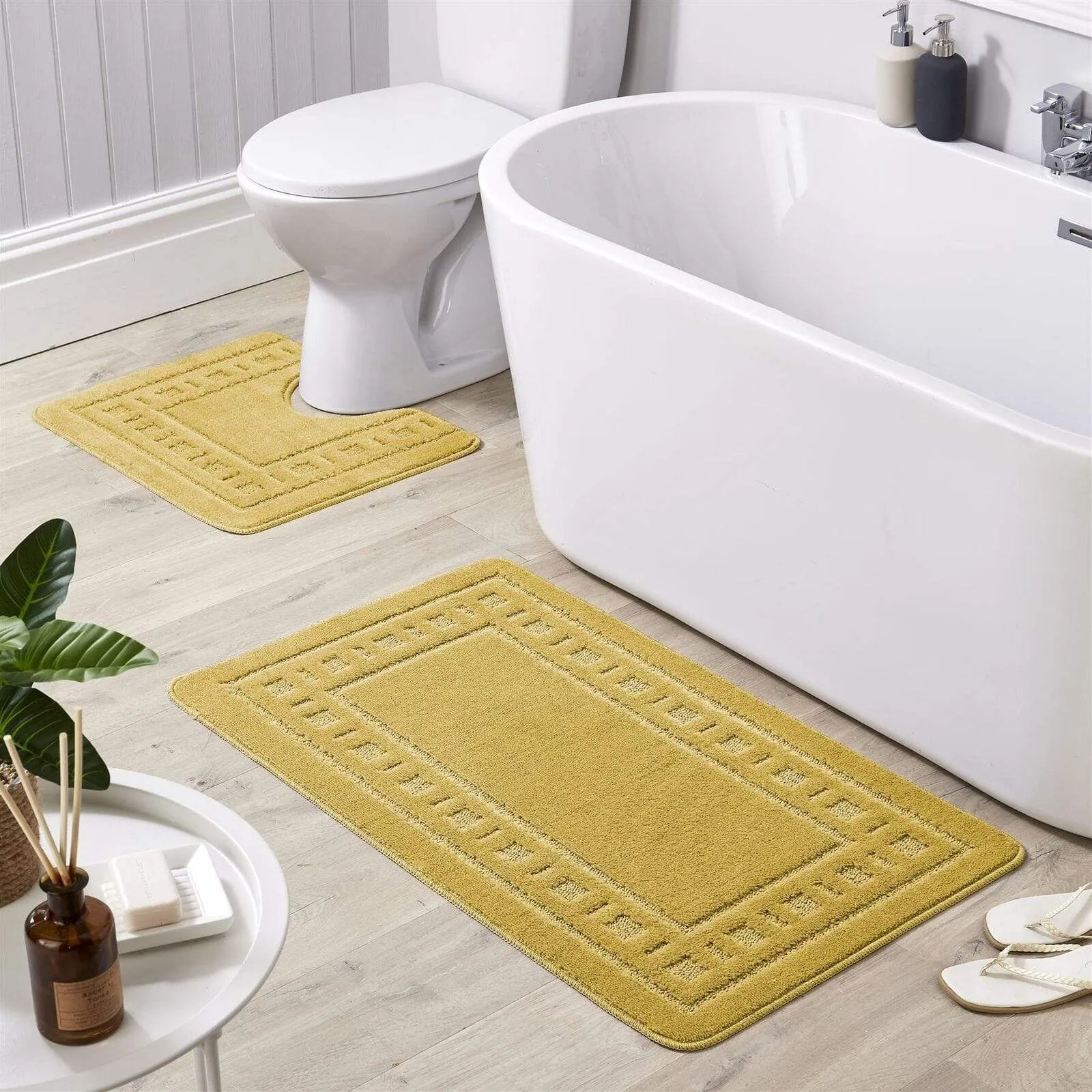 Jumbo Ultra Soft Non-Slip Bath Mat Set with Ultra Absorbent Material for Stylish Bathroom in Multiple Colours by OLIVIA ROCCO