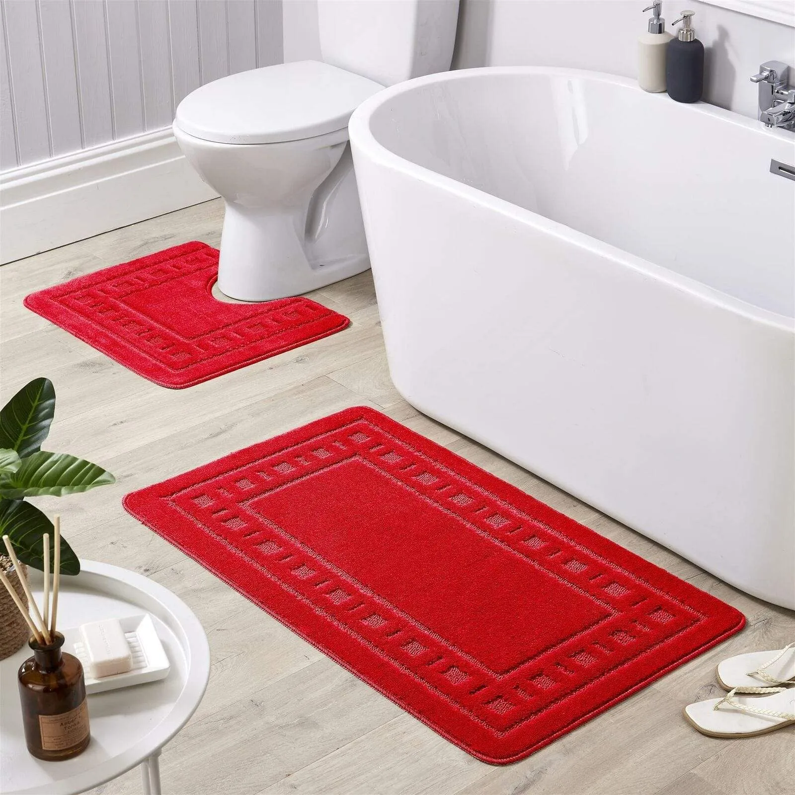 Jumbo Ultra Soft Non-Slip Bath Mat Set with Ultra Absorbent Material for Stylish Bathroom in Multiple Colours by OLIVIA ROCCO