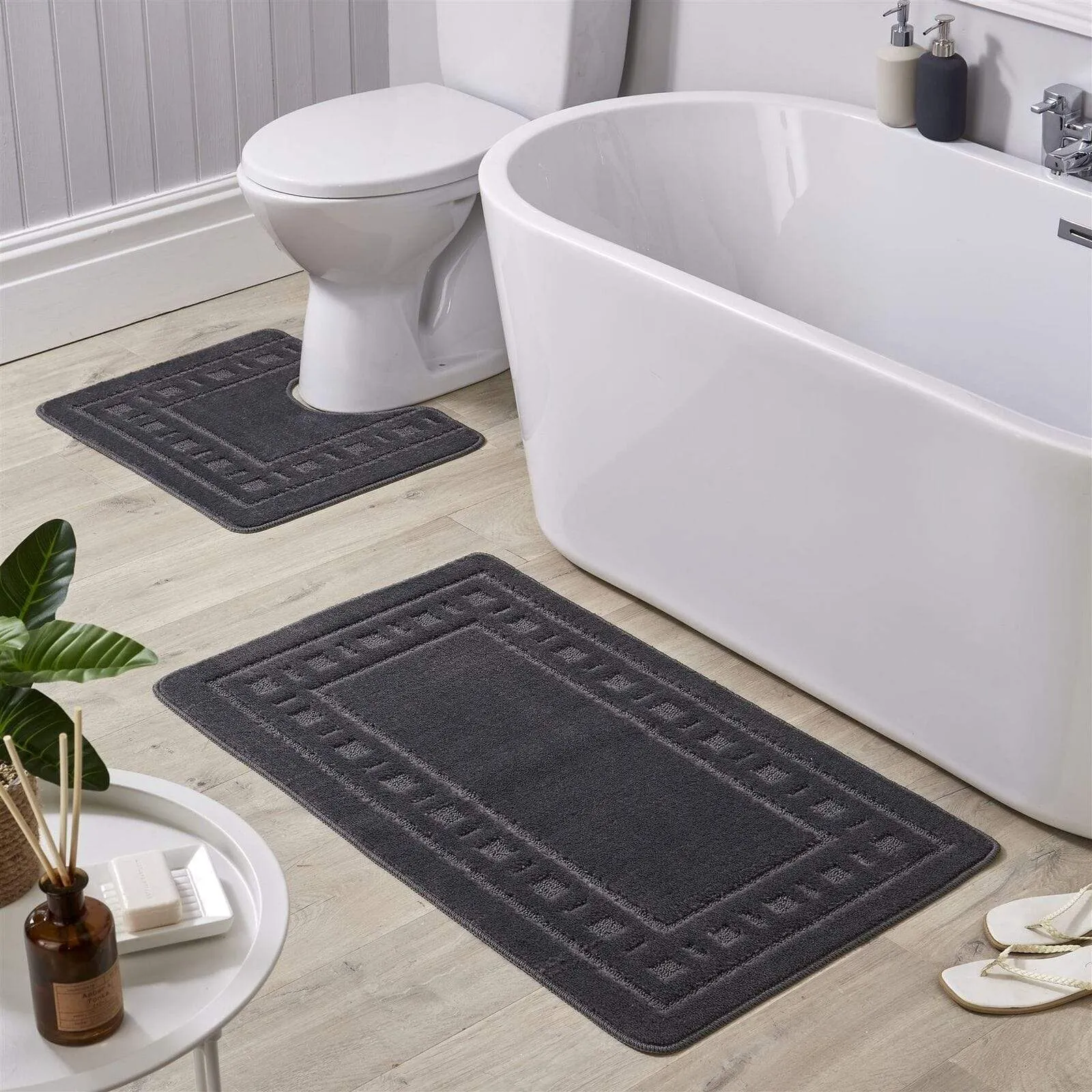 Jumbo Ultra Soft Non-Slip Bath Mat Set with Ultra Absorbent Material for Stylish Bathroom in Multiple Colours by OLIVIA ROCCO