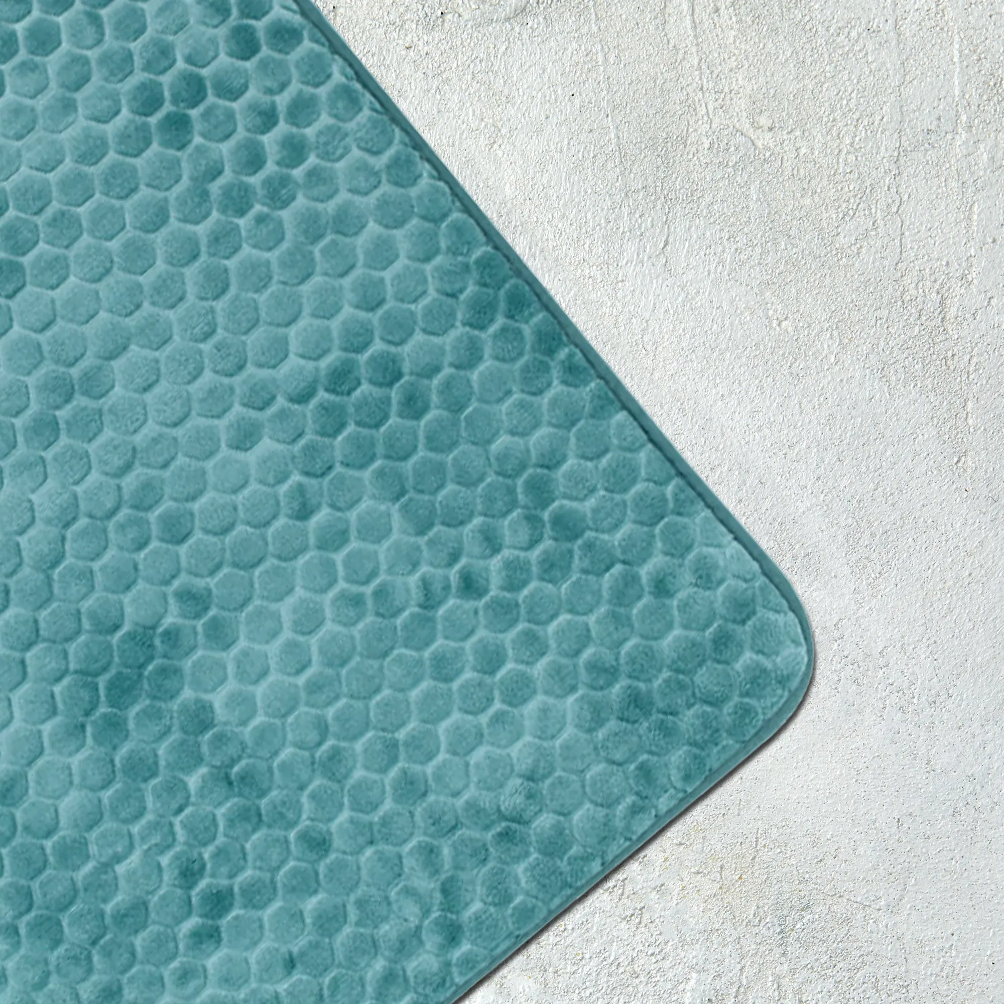 Luxury Memory Foam Cobblestone Bathmat - Teal | Cotton Home