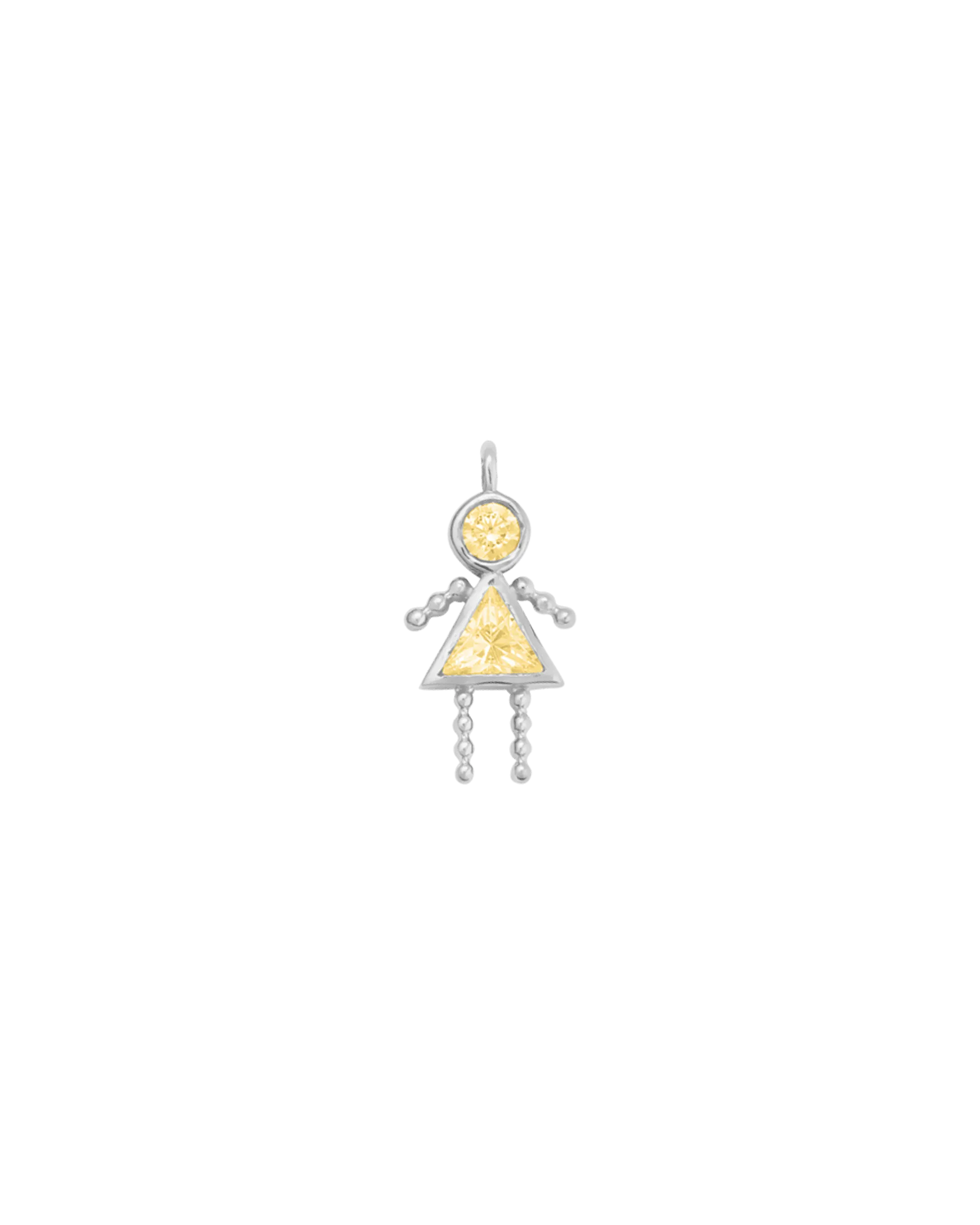 Mini Me Birthstone Girl Charm - 925 Sterling Silver