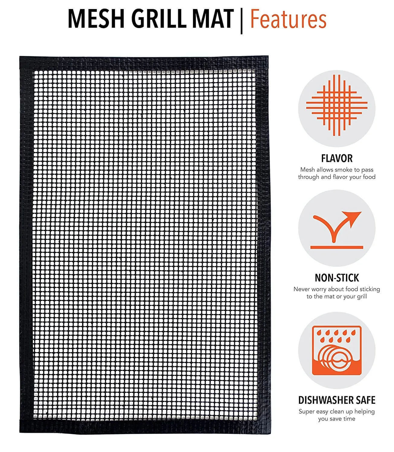 Non-Stick Mesh Grill Mat - 2 Pack