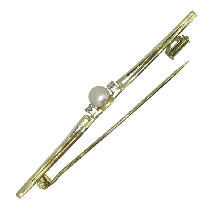 Pearl & Diamond Stock Pin